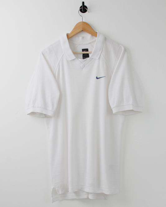 90s Nike Tiger Woods Yin Yang Buttonless White Polo (M)