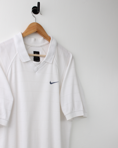 90s Nike Tiger Woods Yin Yang Buttonless White Polo (M)