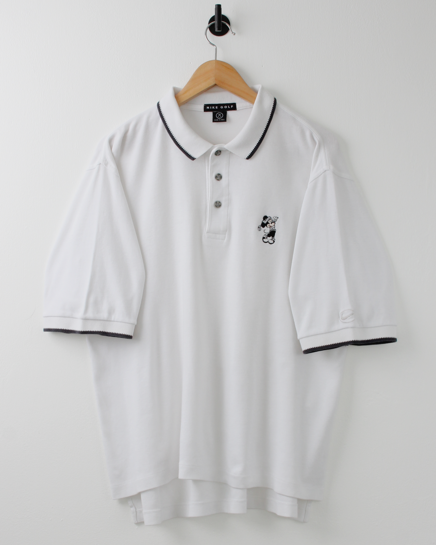 90s Nike Mickey Mouse Graphic White Polo (M)