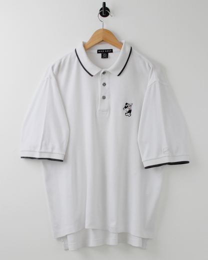 90s Nike Mickey Mouse Graphic White Polo (M)