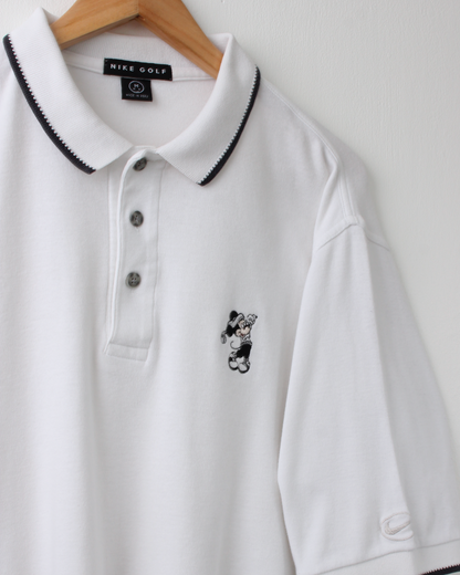 90s Nike Mickey Mouse Graphic White Polo (M)