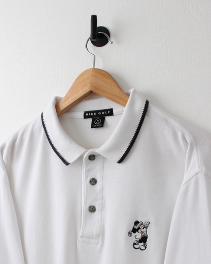 90s Nike Mickey Mouse Graphic White Polo (M)