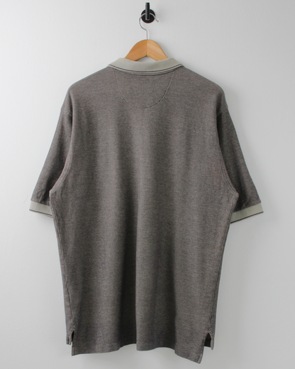 00s Nike Taupe Grey Textured Polo (L)