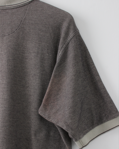 00s Nike Taupe Grey Textured Polo (L)