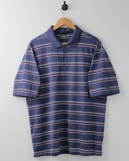 00s Nike Tiger Woods Plum Striped Polo (L)