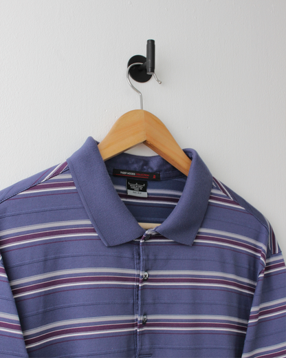00s Nike Tiger Woods Plum Striped Polo (L)