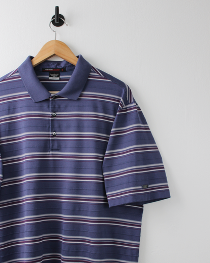 00s Nike Tiger Woods Plum Striped Polo (L)