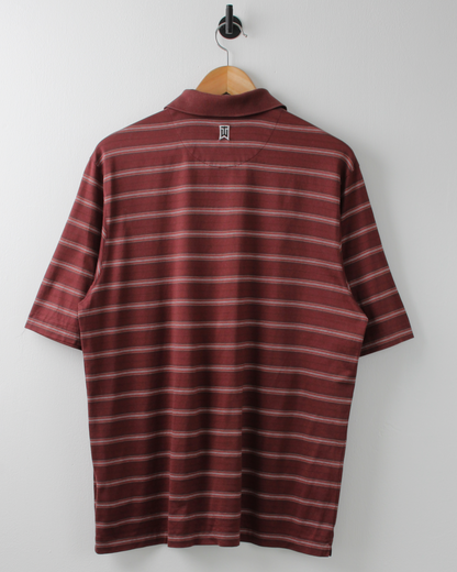 00s Nike Tiger Woods Burgundy Striped Polo (M)