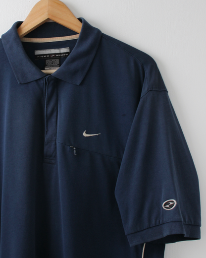90s Nike Tiger Woods Yin Yang Navy Polo (XL)