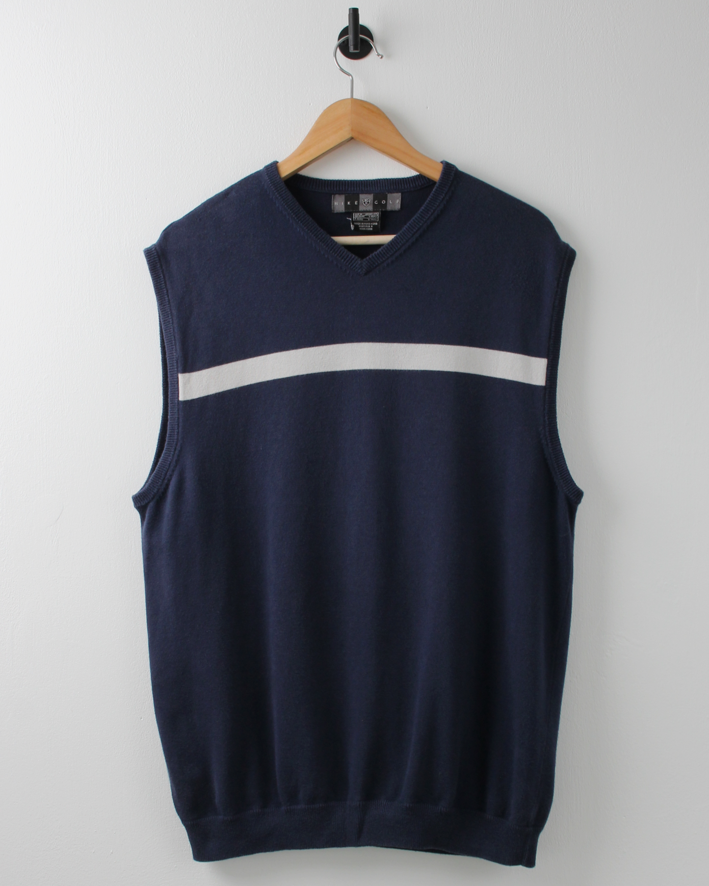 00s Nike Navy & White Stripe Sweater Vest (M)