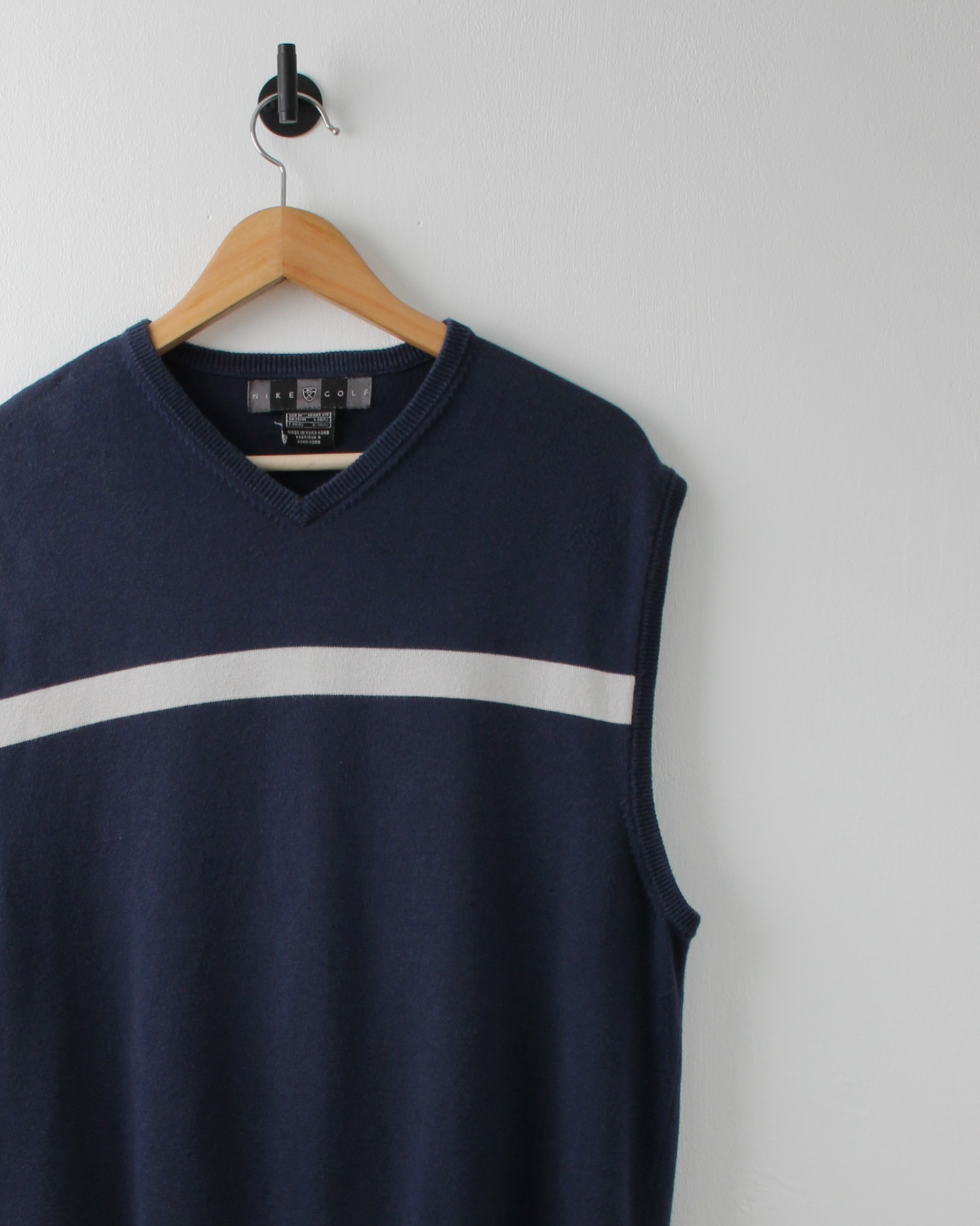 00s Nike Navy & White Stripe Sweater Vest (M)