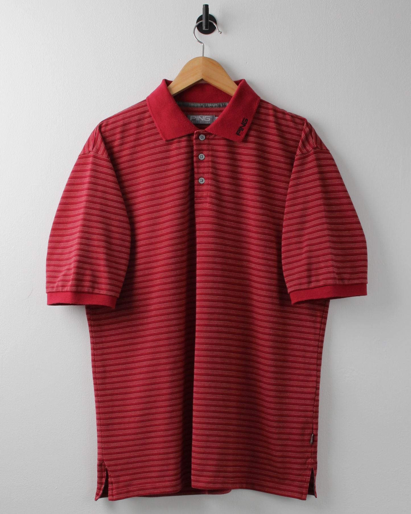 00s Ping Red Micro Pattern Polo (L)