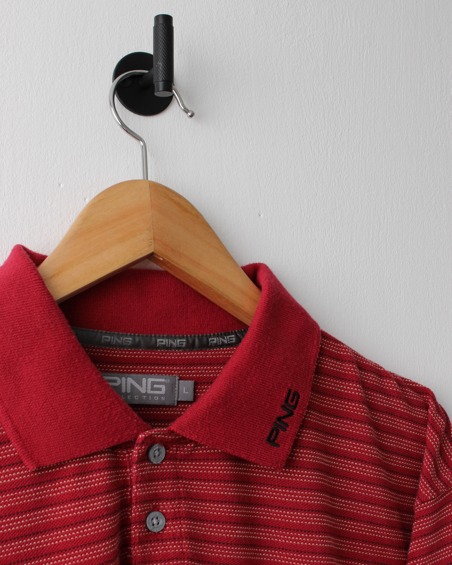 00s Ping Red Micro Pattern Polo (L)