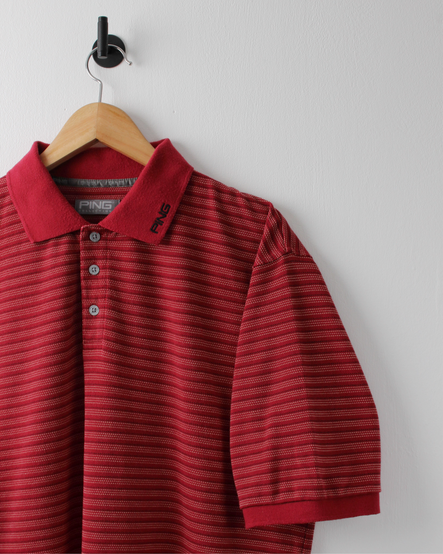 00s Ping Red Micro Pattern Polo (L)