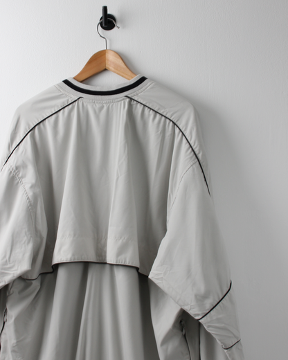 90s Nike Cream & Black V-Neck Windbreaker (XL)