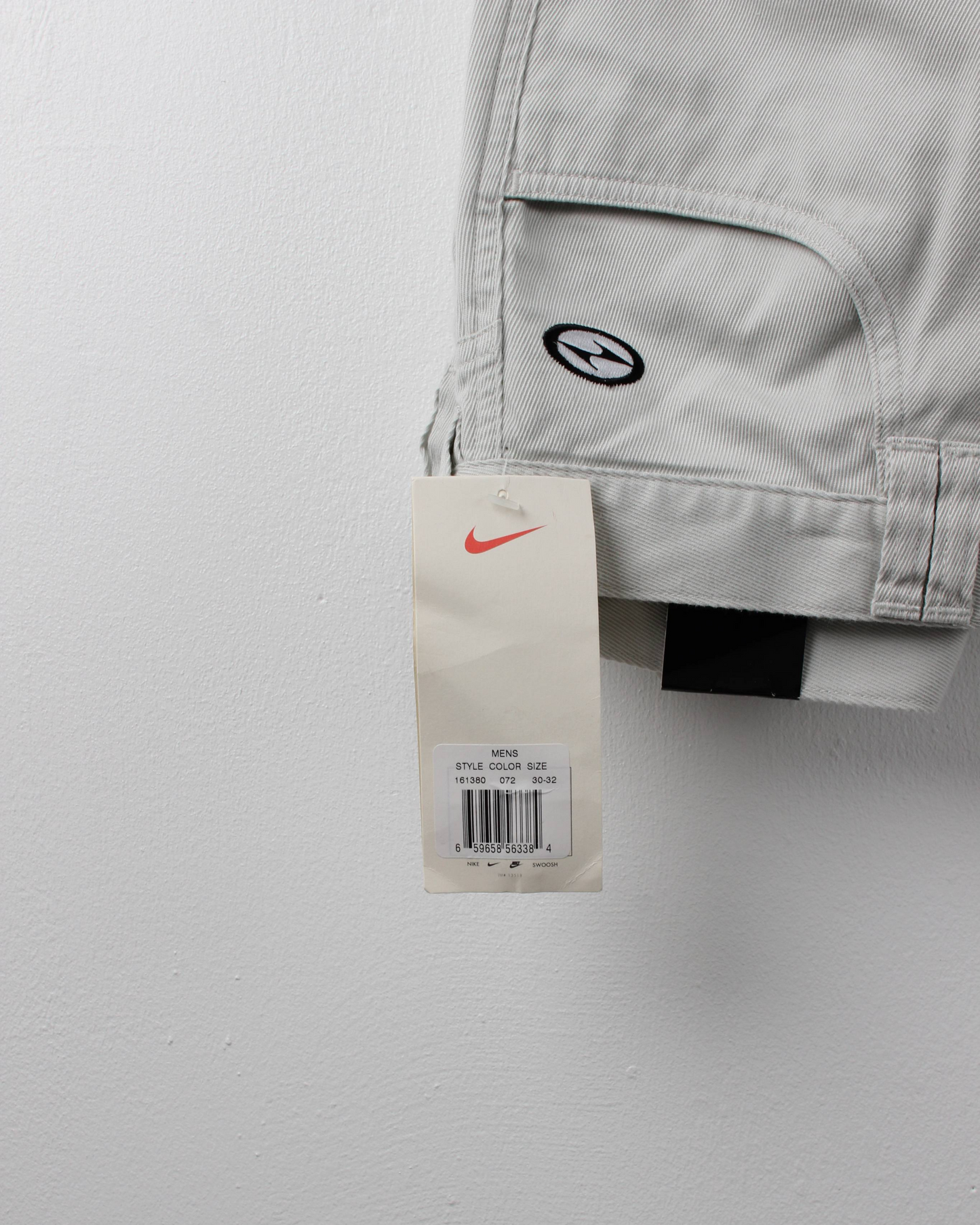 90s Nike Yin Yang Cream Baggy Fit Trousers with Tags (30W 32L)