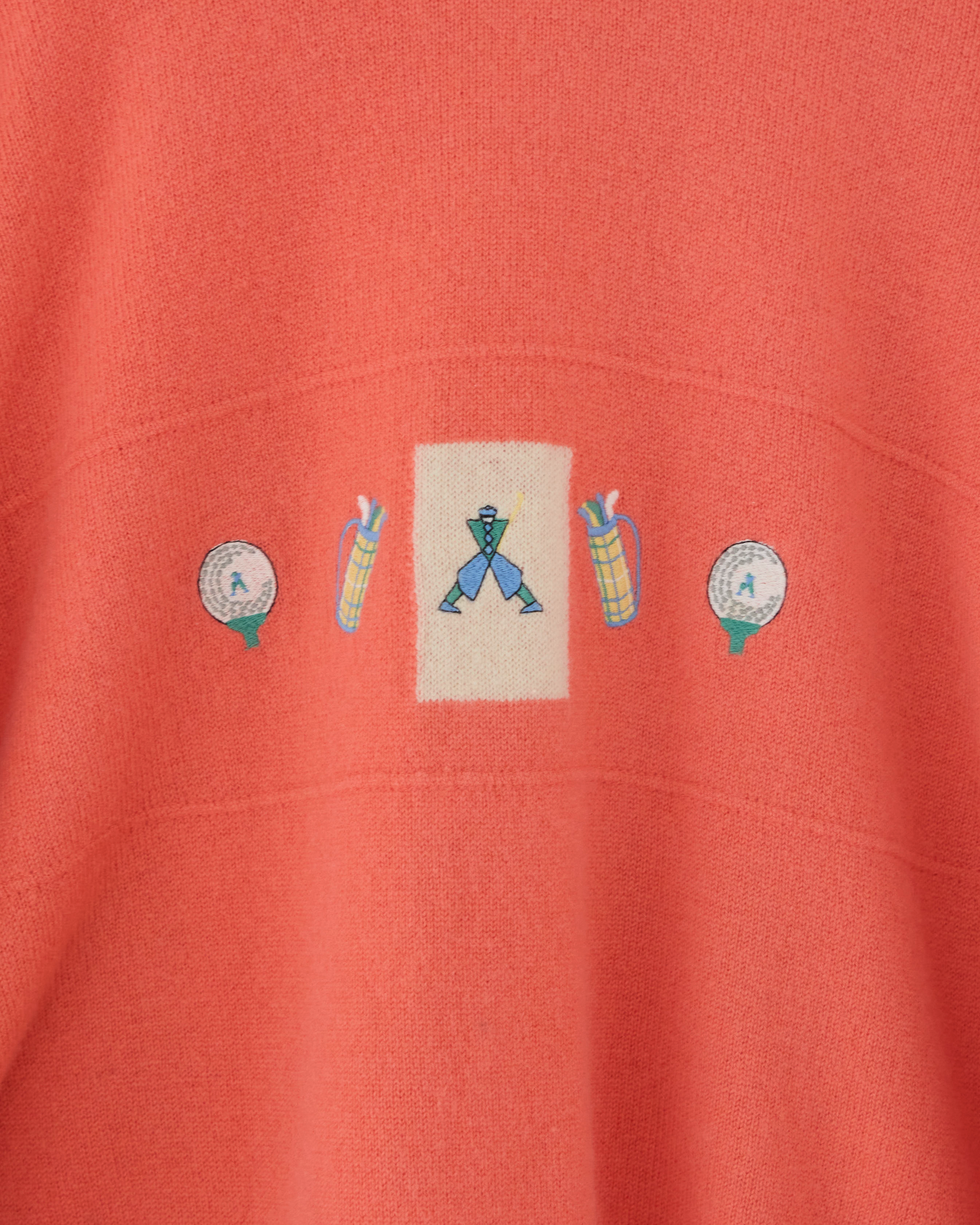 90s Lyle & Scott Faldo Collection Peach Graphic Knit (M)