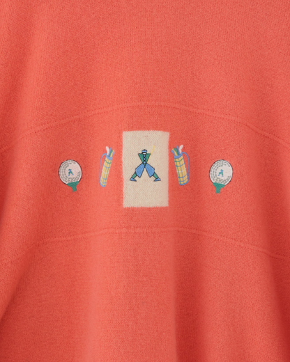 90s Lyle & Scott Faldo Collection Peach Graphic Knit (M)