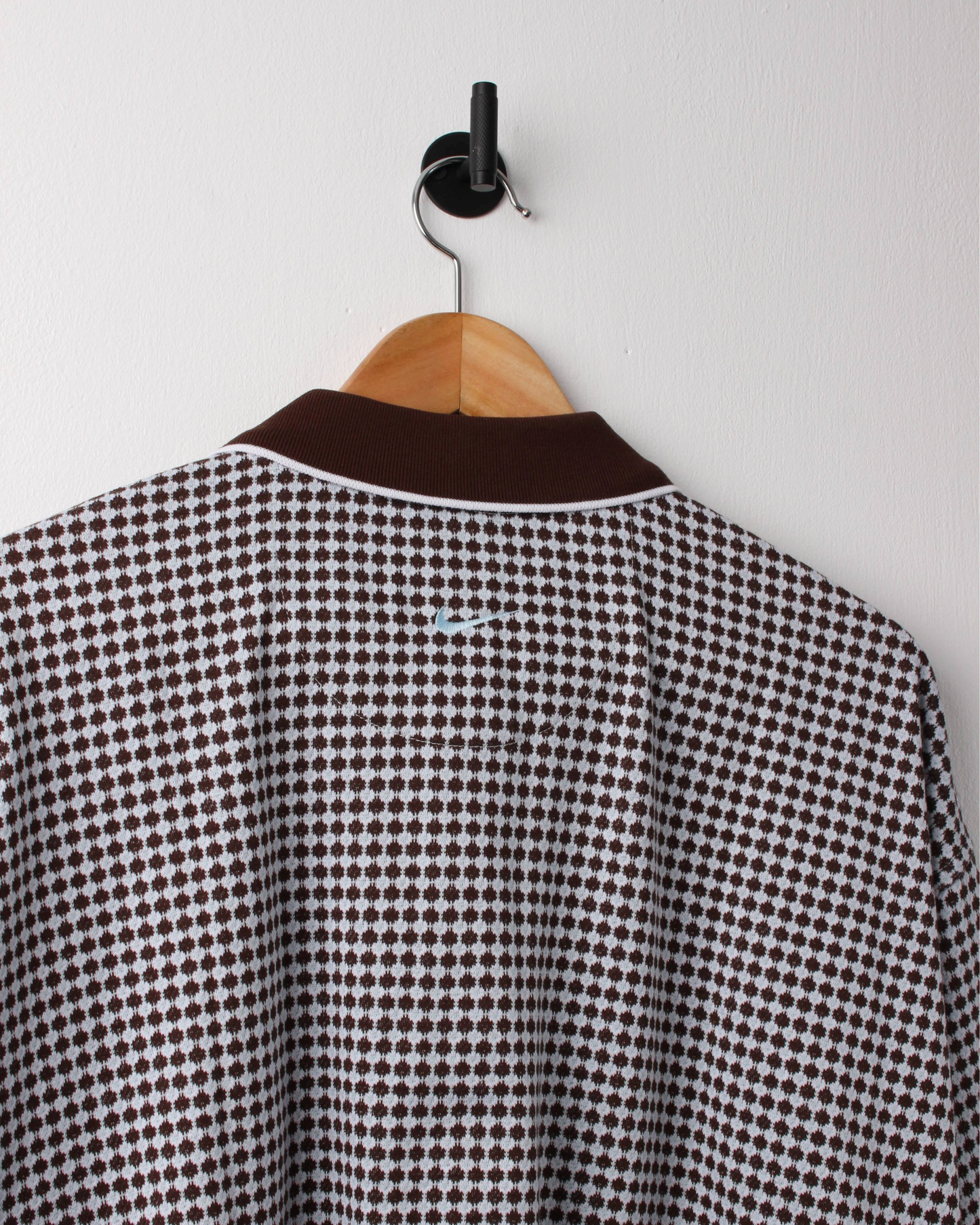 90s Nike Brown & White Geometric Pattern Polo with Tags (XXL)