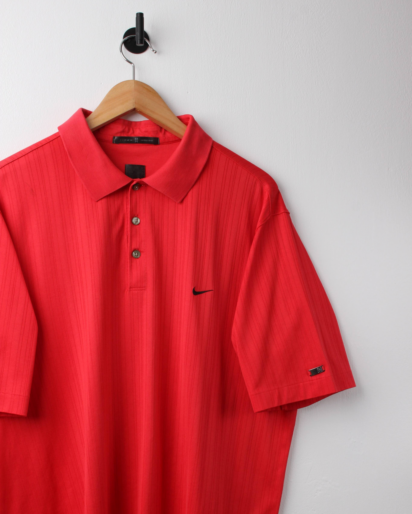 00s Nike Tiger Woods Red Textured Polo (L)
