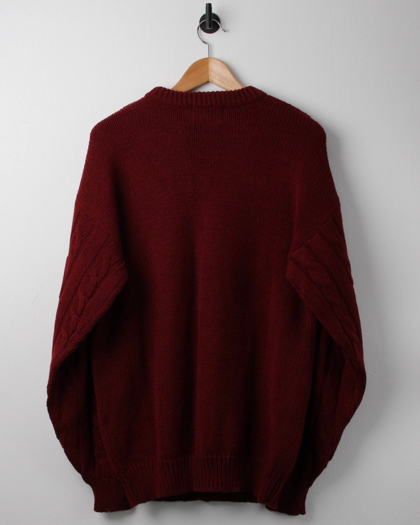 90s Hunter Scott Red Cable Knit (L)