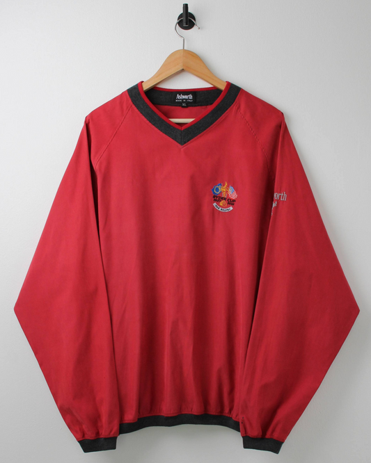 2001 Ryder Cup Ashworth Red V-Neck Windbreaker (L)