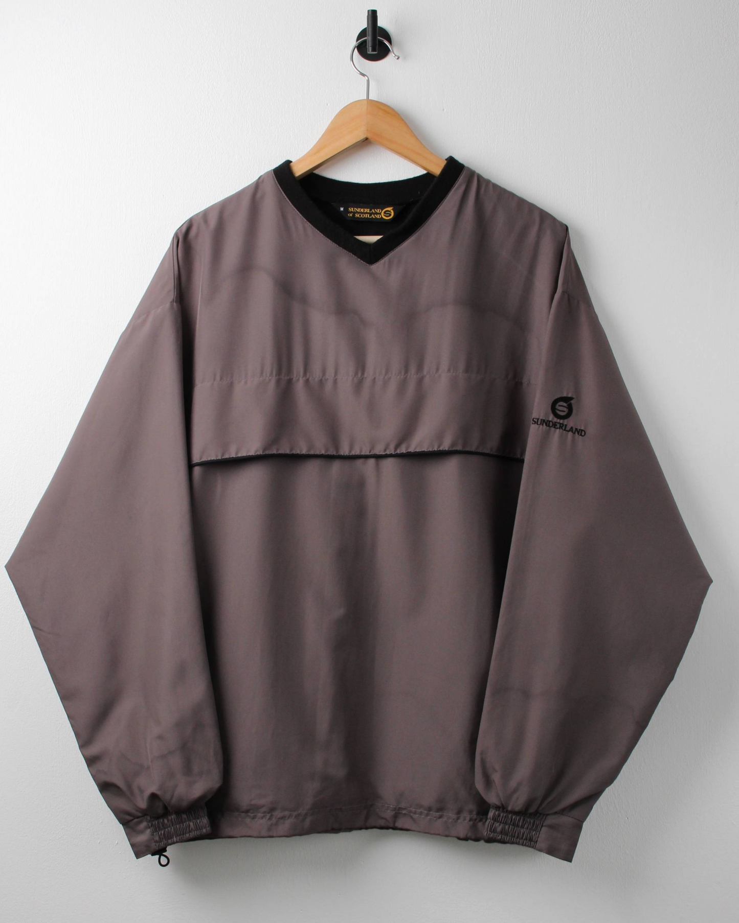 90s Sunderland Of Scotland Slate Grey Crewneck Windbreaker (M)