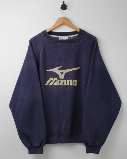 00s Mizuno Blue & Yellow Graphic Crewneck Sweatshirt (L)