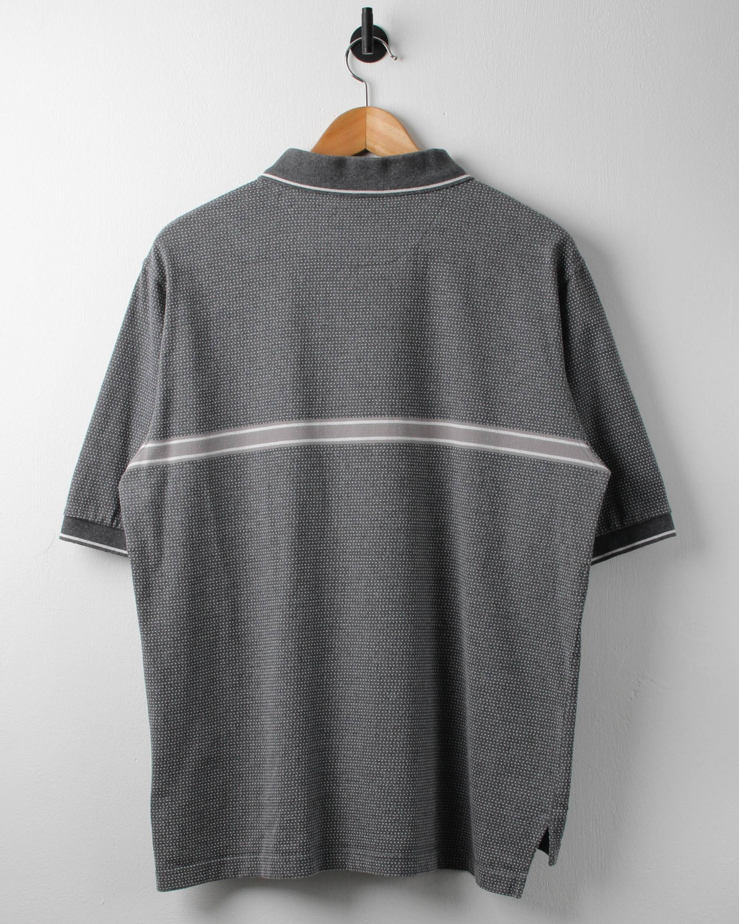 90s Nike Tiger Woods Grey & White Patterned Polo (M)