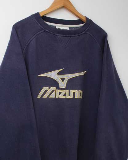 00s Mizuno Blue & Yellow Graphic Crewneck Sweatshirt (L)