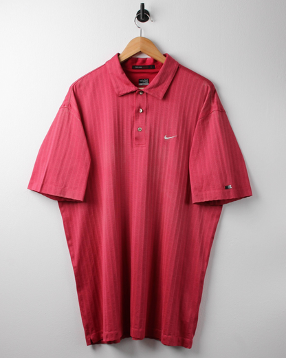 00s Nike Tiger Woods Light Red Textured Polo (XL)