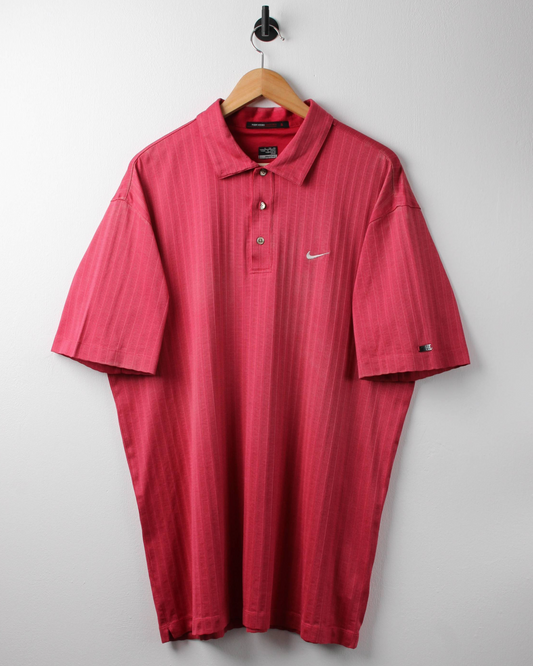 00s Nike Tiger Woods Light Red Textured Polo (XL)