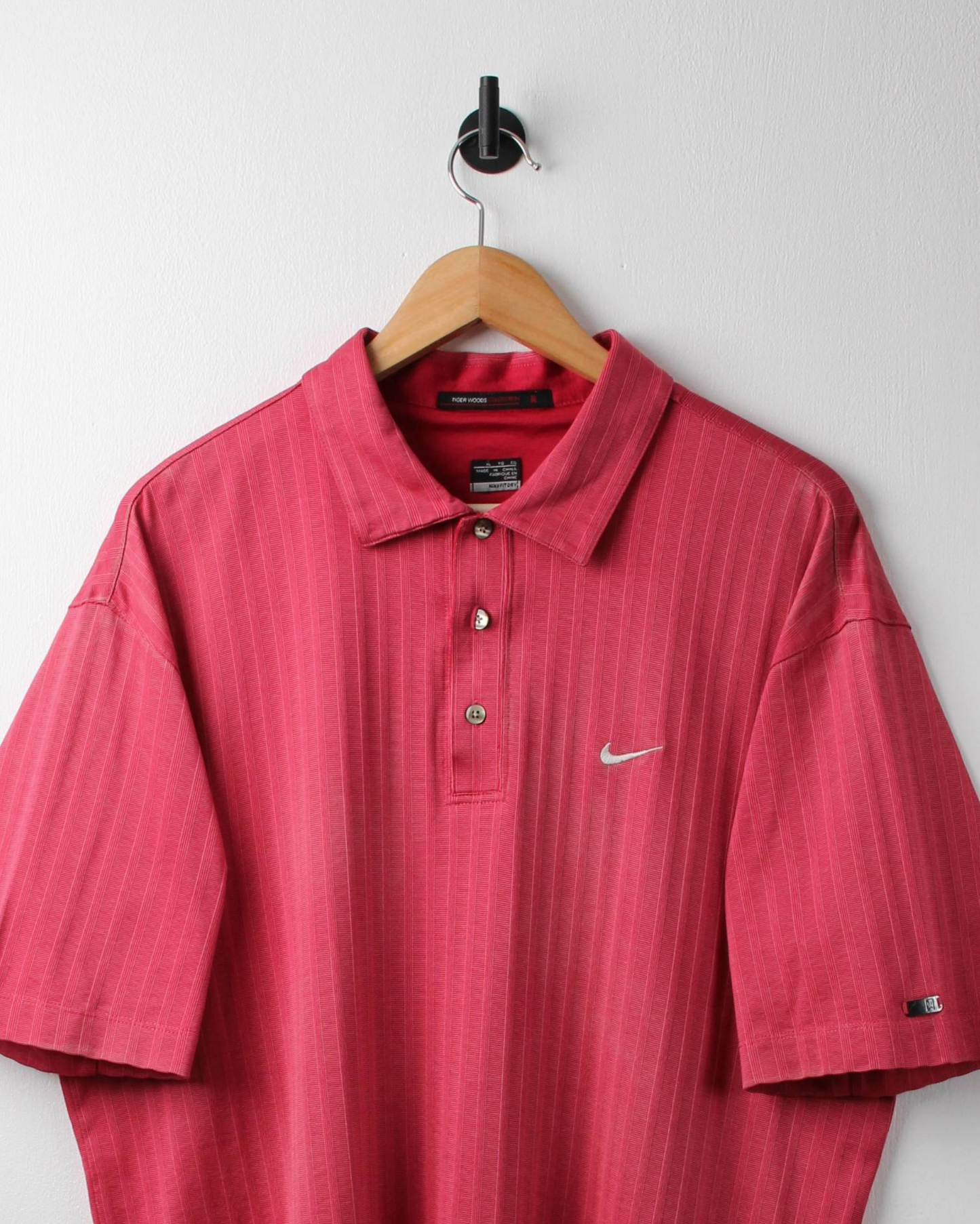 00s Nike Tiger Woods Light Red Textured Polo (XL)