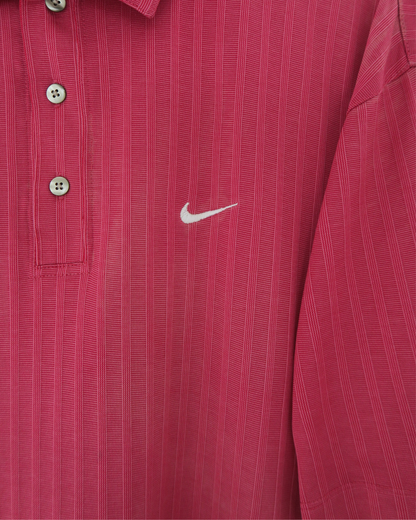 00s Nike Tiger Woods Light Red Textured Polo (XL)