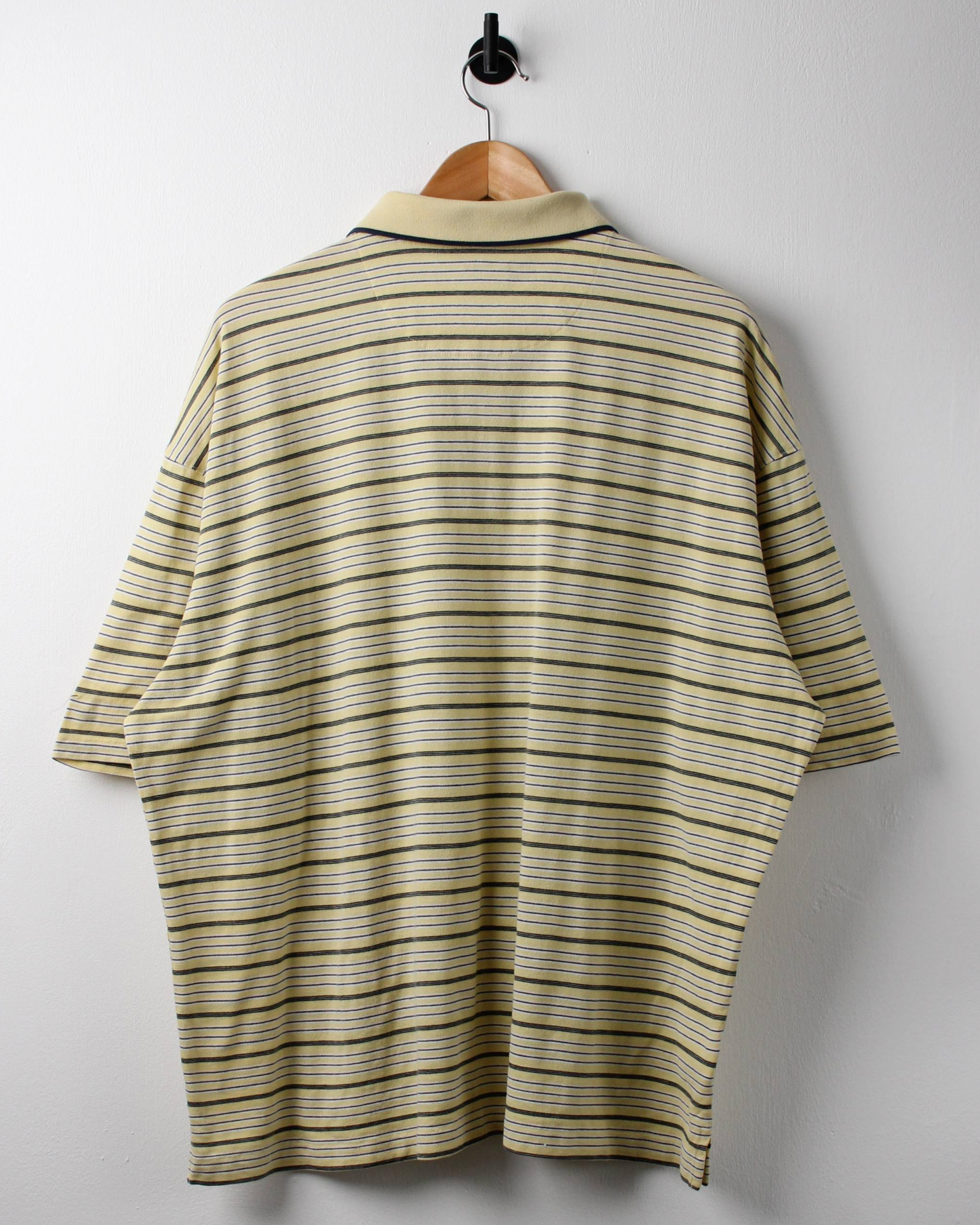 00s Nike Shield Logo Yellow Striped Polo (XL)