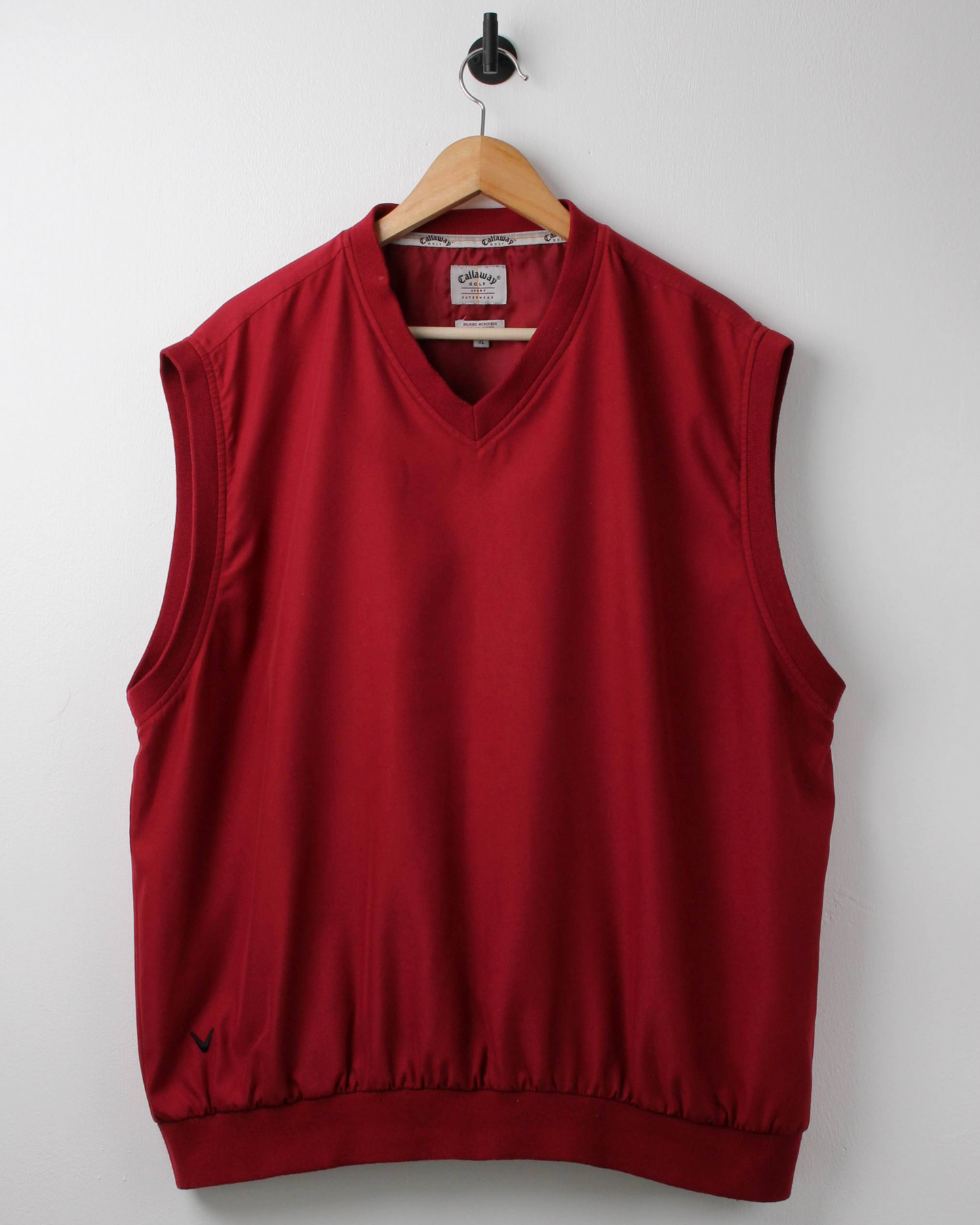 00s Callaway Burgundy Windbreaker Golf Vest (XL)