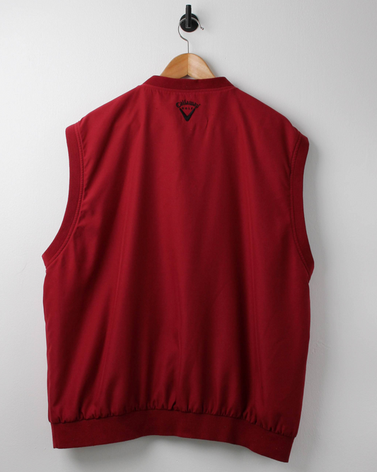 00s Callaway Burgundy Windbreaker Golf Vest (XL)