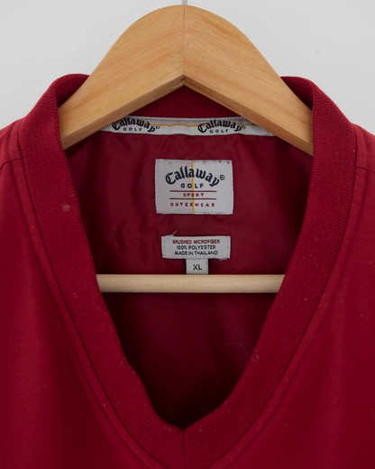 00s Callaway Burgundy Windbreaker Golf Vest (XL)
