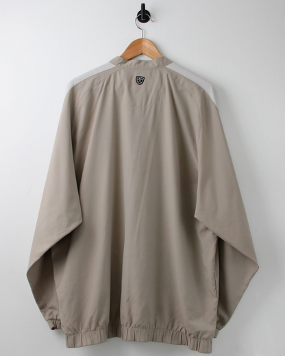 00s Nike Shield Logo Cream & White Quarter Zip Windbreaker (XL)