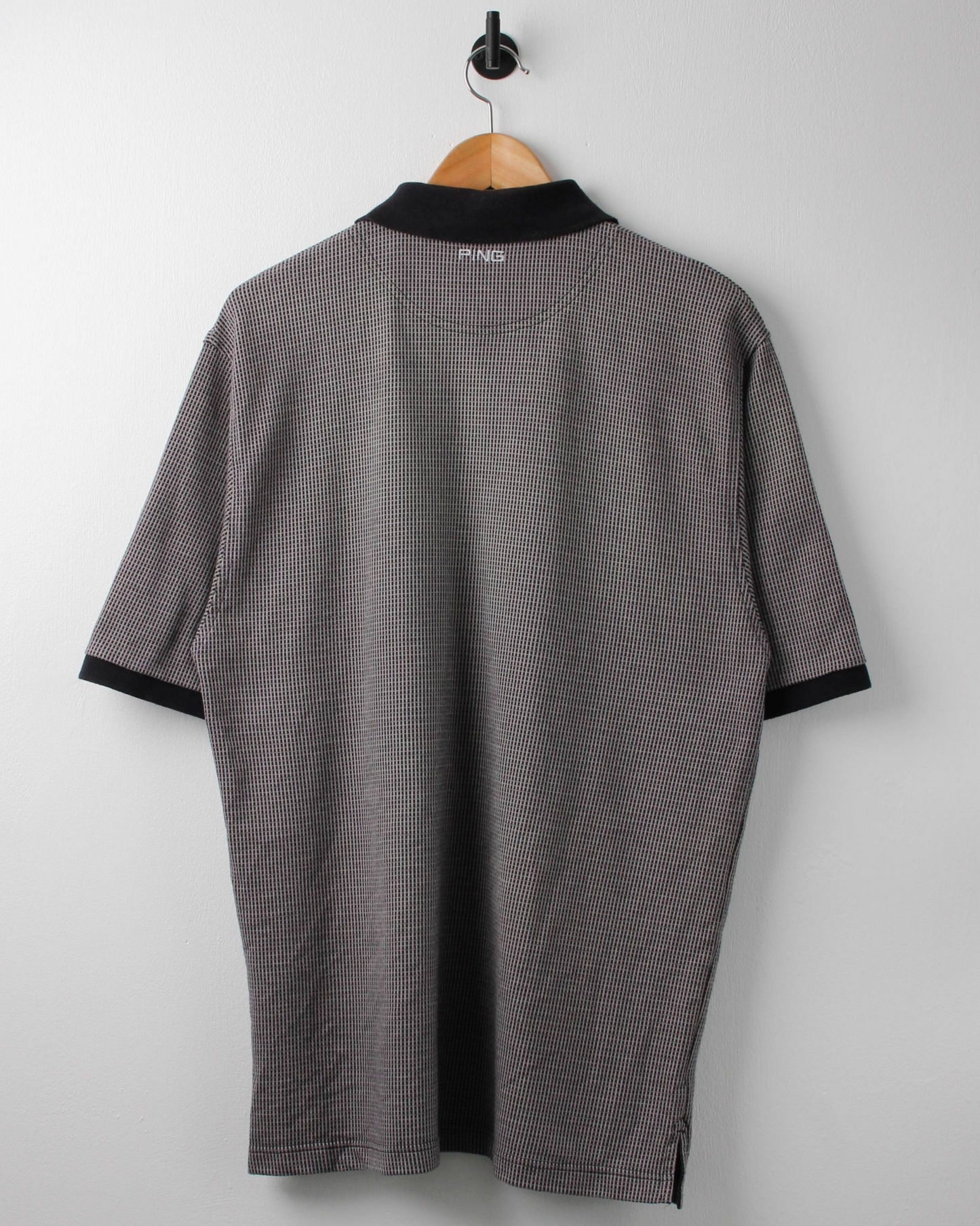 00s Ping Black & Grey Geometric Polo (M)