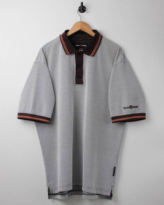 90s TaylorMade White & Orange Textured Polo (XL)