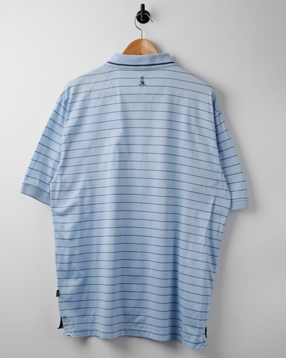 00s Ping Light Blue & Black Striped Polo (M)