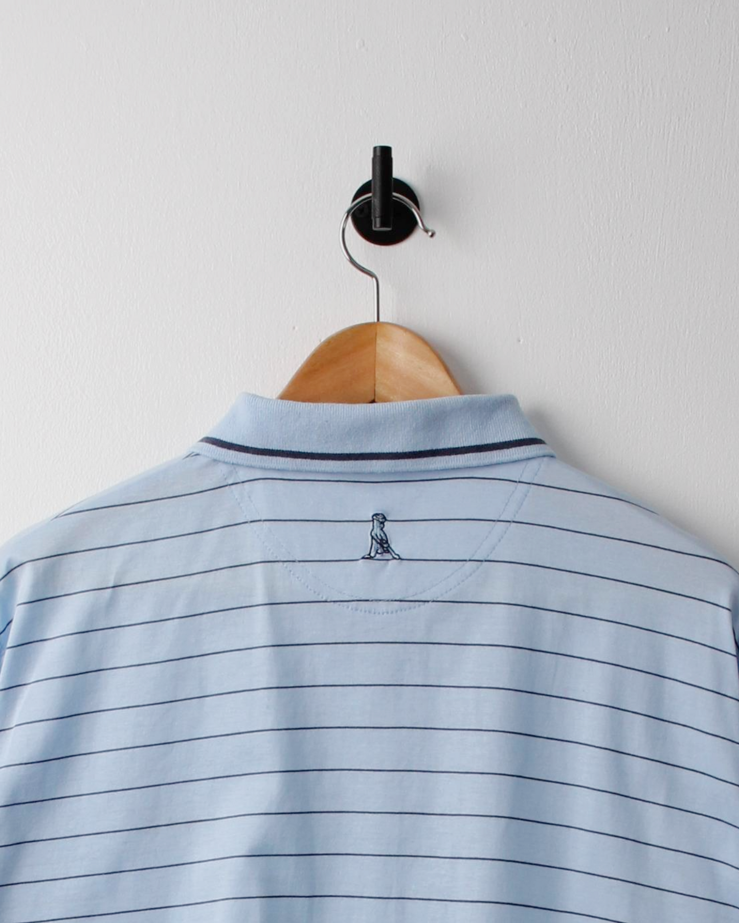 00s Ping Light Blue & Black Striped Polo (M)