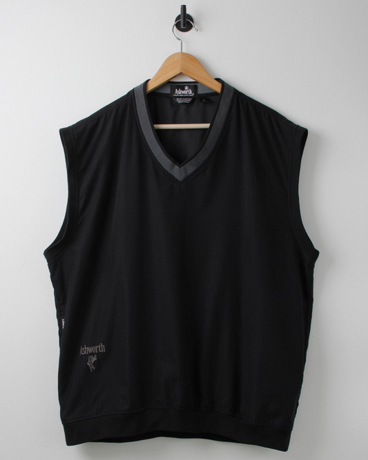 00s Ashworth Black & Grey Golf Vest (XL)