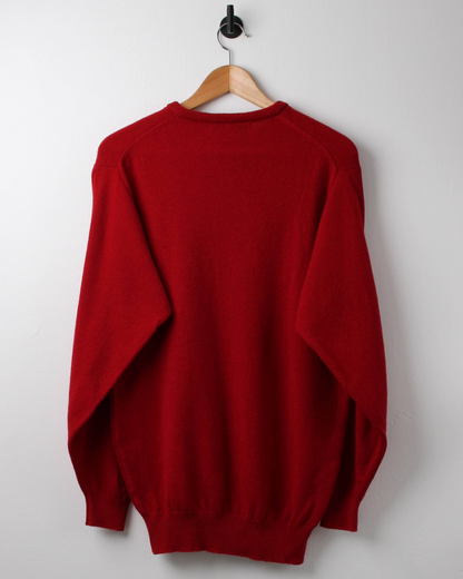 90s Lyle & Scott Red Graphic Knit (S)
