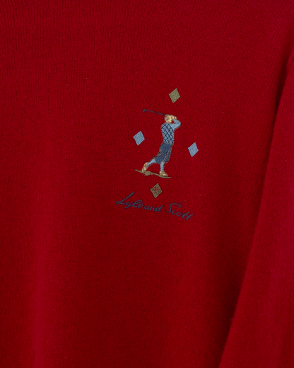 90s Lyle & Scott Red Graphic Knit (S)
