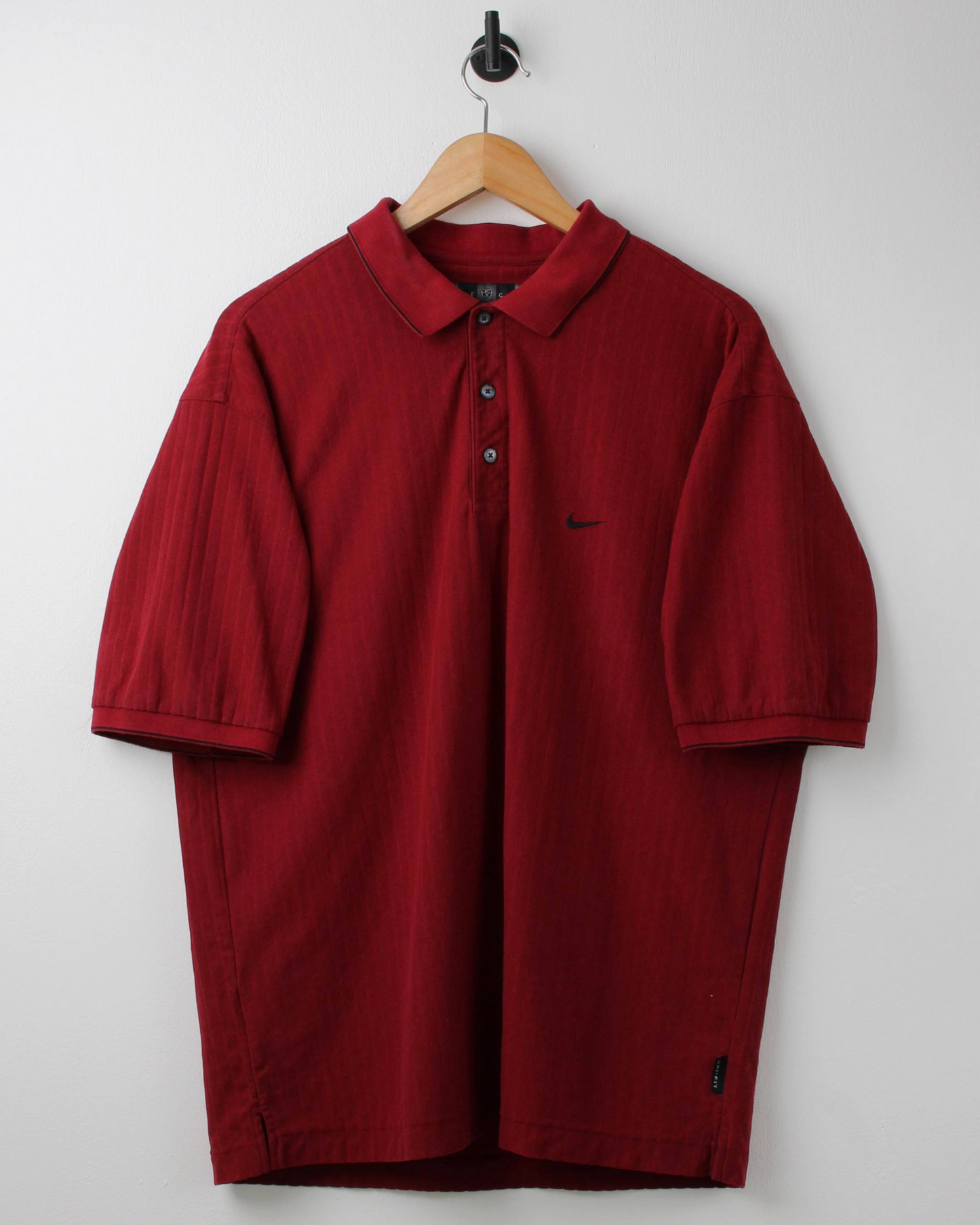 00s Nike Red Textured Polo (L)