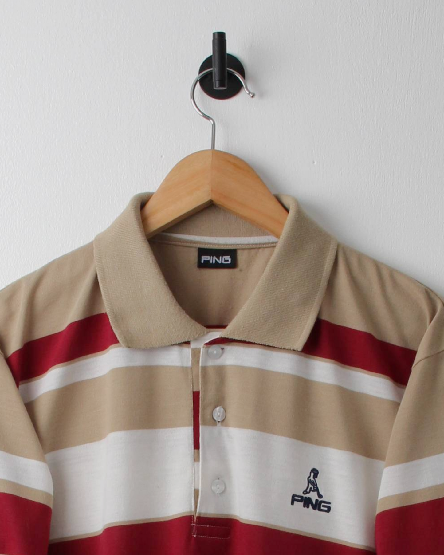 90s Ping ‘Mr Ping’ Logo Colour Block Polo (M)