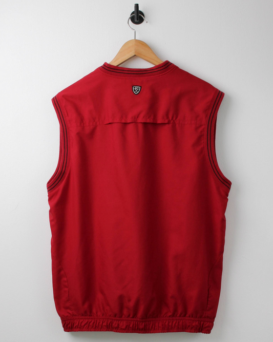 00s Nike Shield Logo Red Windbreaker Golf Vest (M)
