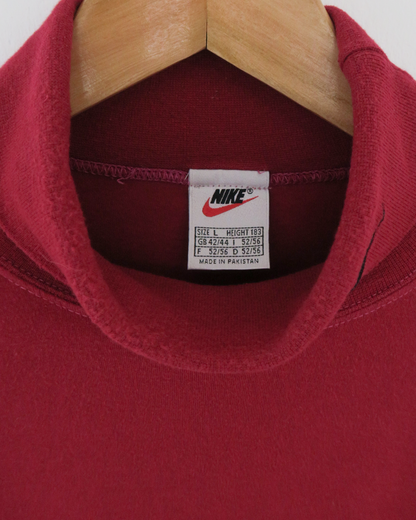 90s Nike Red Long Sleeve Cotton Turtle Neck (L)